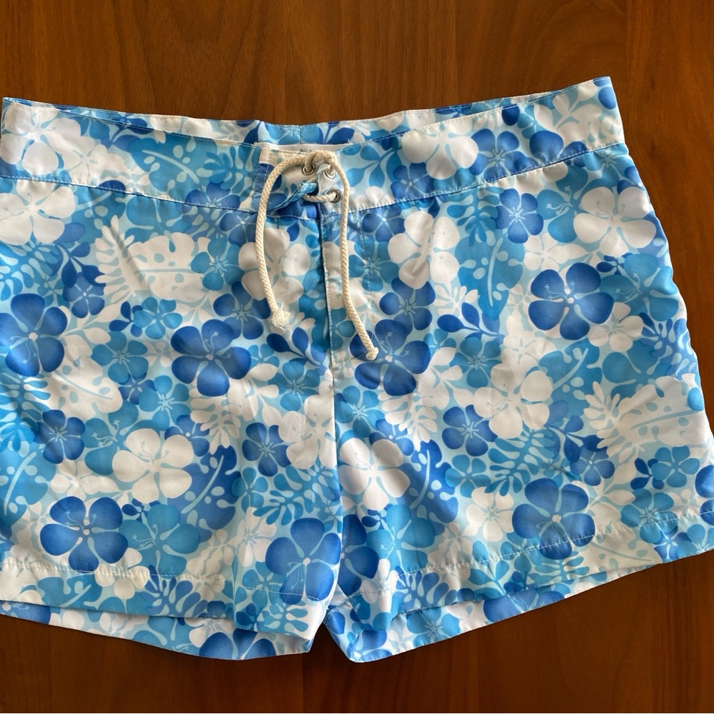 Parke & Ronen Blue Floral Swim Trunks